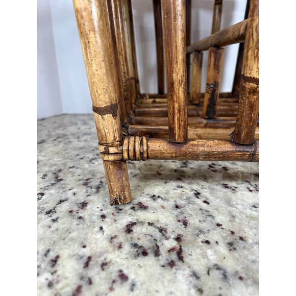 Bamboo Magazine Rack Mid Century‎ Modern Turtle Shell Bamboo Hollywood Regency. - Picture 4 of 15